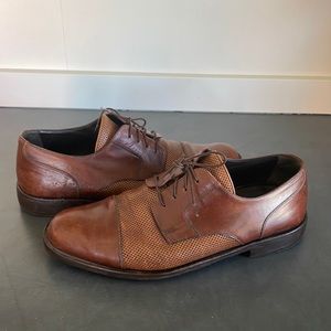 Vintage BRAGANO Men's  Brown Leather Lace Oxfords Dress  Shoes Size 9.5M